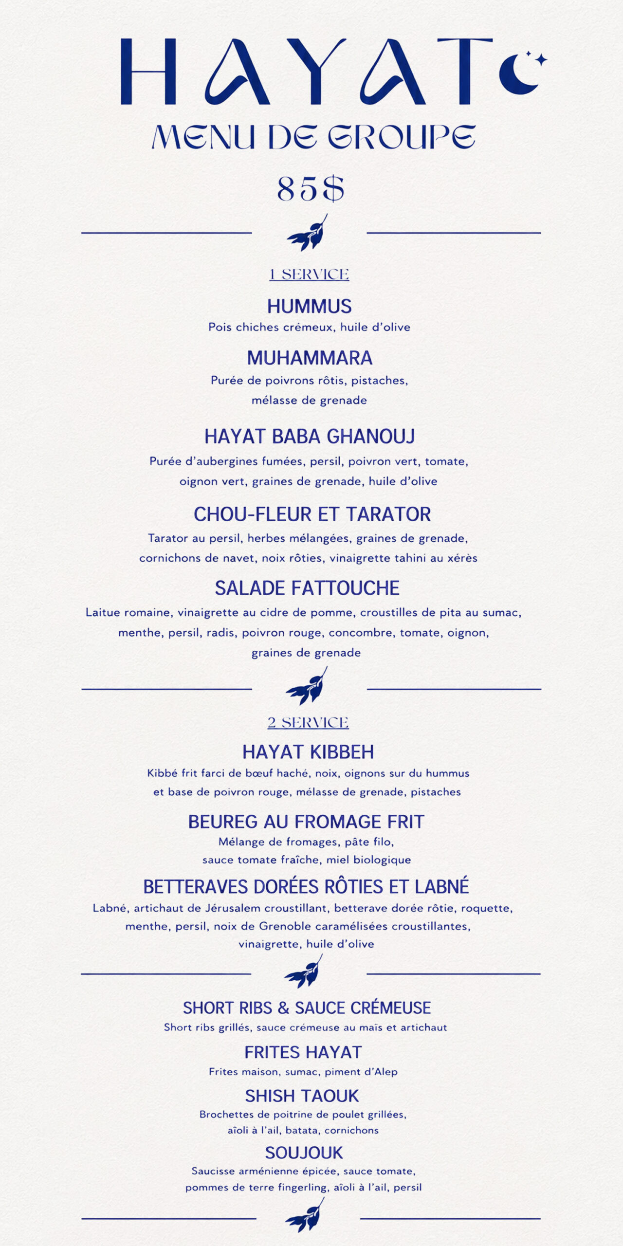 F4ll 24 - Group Menus HAYAT - 85$ E